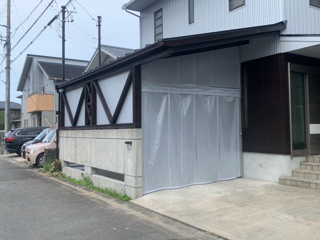 三重県松阪市　個人宅車庫カーテン